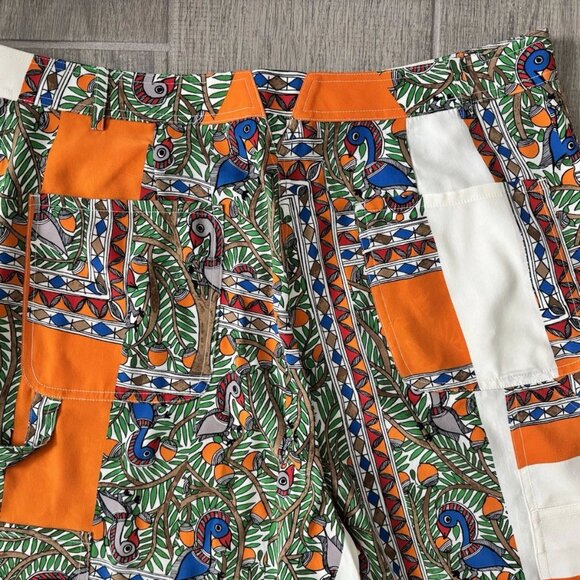 Tory Burch Womens Multicolor Geometric Animal Print Pants Silk size 10 EUC - Picture 13 of 16